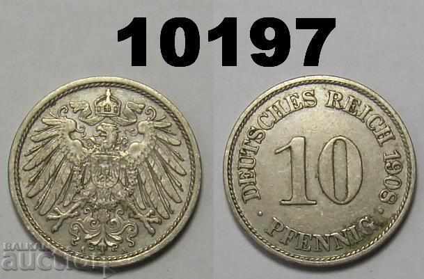 Γερμανία 10 pfenig 1908 Ένα νόμισμα