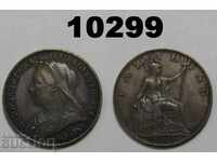 Великобритания 1 фартинг 1901 монета
