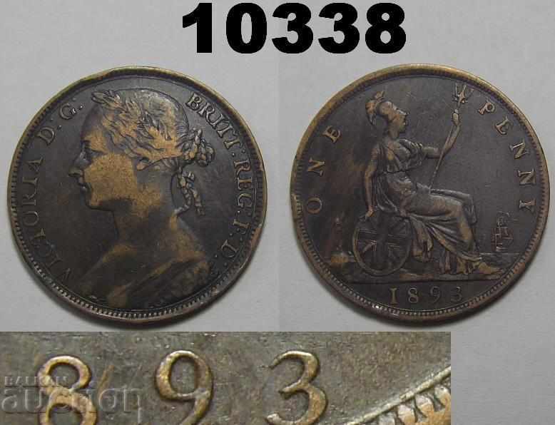 Великобритания 1 пени 1893 монета