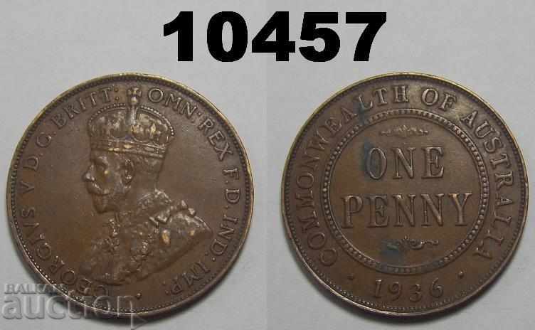 Австралия 1 пени 1936 XF+ монета