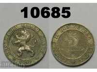 Belgia 5 centimetri 1900 Monedă rară