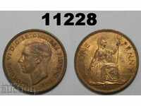 Великобритания 1 пени 1937 монета