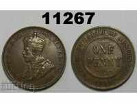 Australia 1 penny 1919 aXF coin