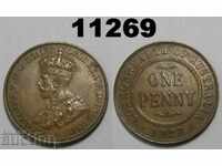 Австралия 1 пени 1927 AUNC Отлична монета