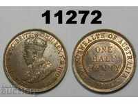 Australia 1/2 ban 1911 AUNC Monedă excelentă