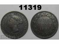 Canada 1 cent 1891 VF / VF + Rare coin