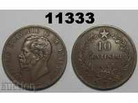 Italy 10 centimes 1866 T XF coin