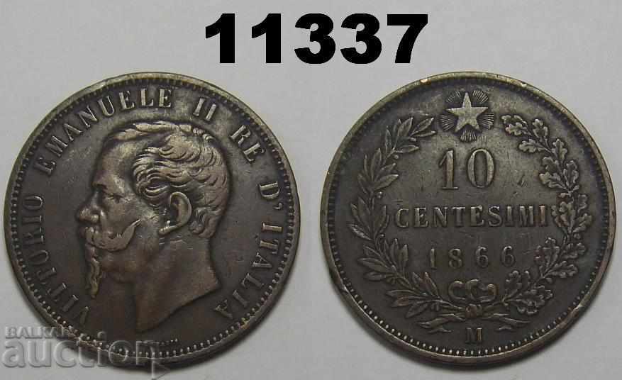Ιταλία 10 centimes 1866 M κέρμα