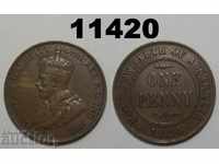 Австралия 1 пени 1924 XF Рядка монета