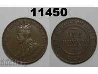 Australia 1 penny 1921 aXF coin
