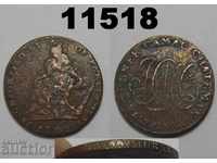 Turner Camac președinte 1792 Halfpenny Monedă rară