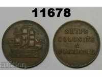 Canada 1/2 penny 1835 XF + Ships Colonies & Commerce