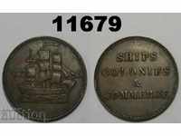 Canada 1/2 penny 1835 XF Ships Colonies & Commerce