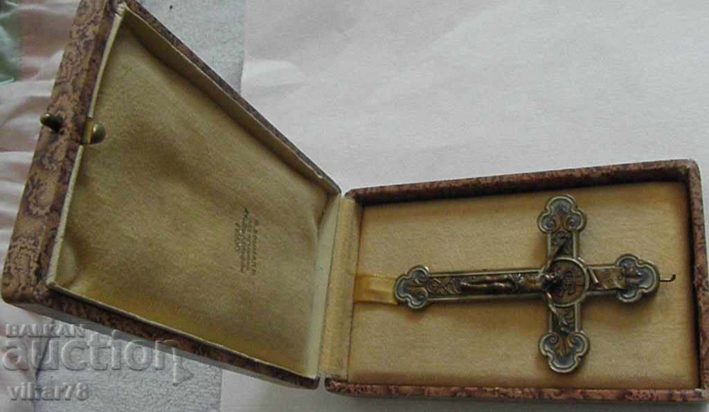 Πολύ όμορφος μεγάλος σταυρός με σμάλτο και το αυθεντικό του κουτί