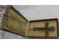 Foarte frumoasă cruce mare cu email și cutia originală