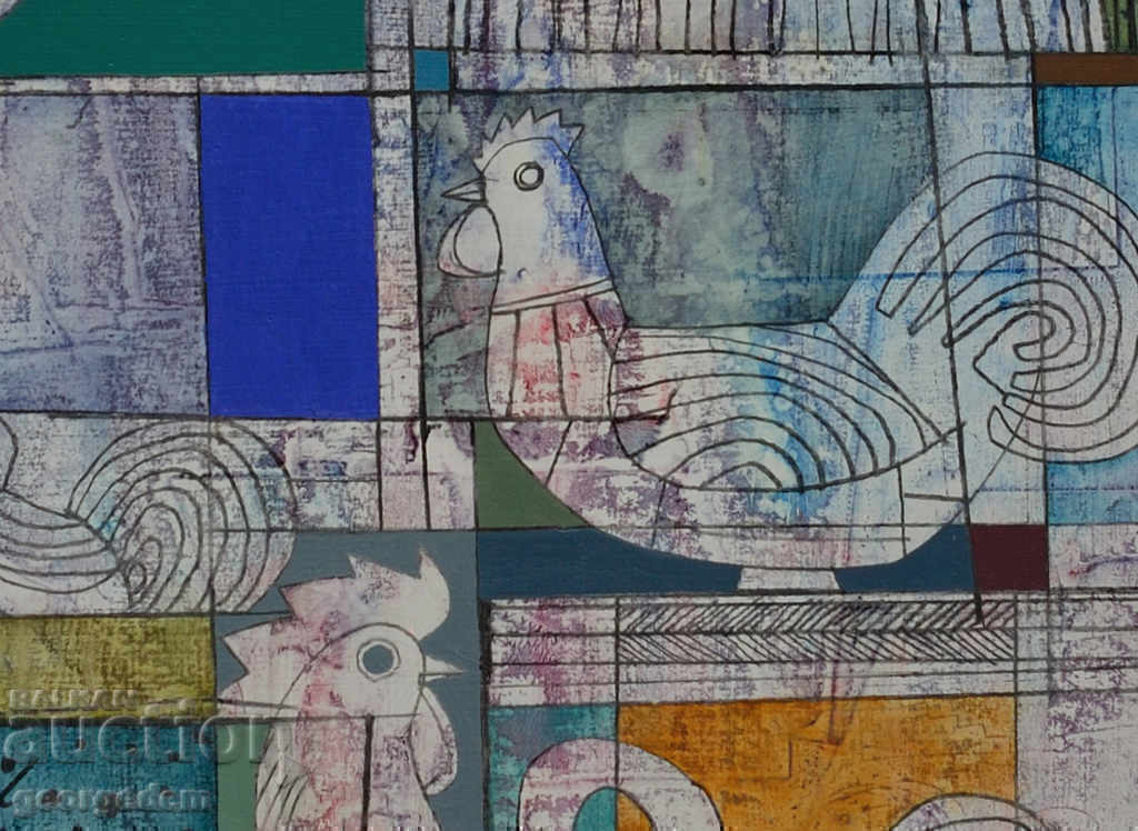 Παράδοση "Bird House" - λάδι, χαρτόνι