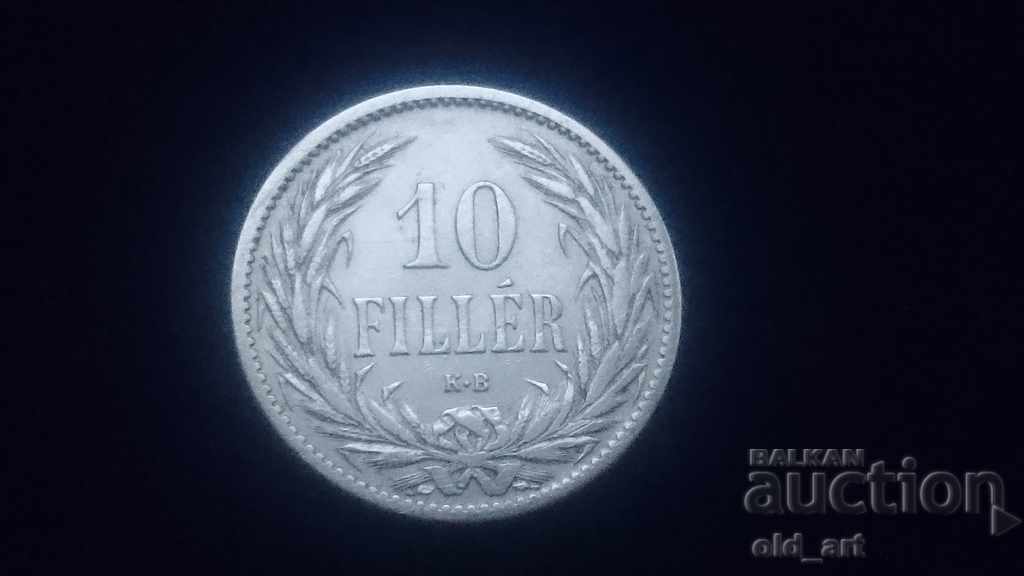 Монета - Унгария, 10 филера 1894 година