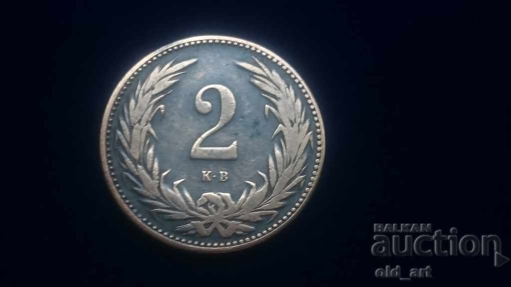 Licitație Monedă - Ungaria, 2 umpluturi 1895 Licitație Monedă - Ungaria, 2 umpluturi 1895