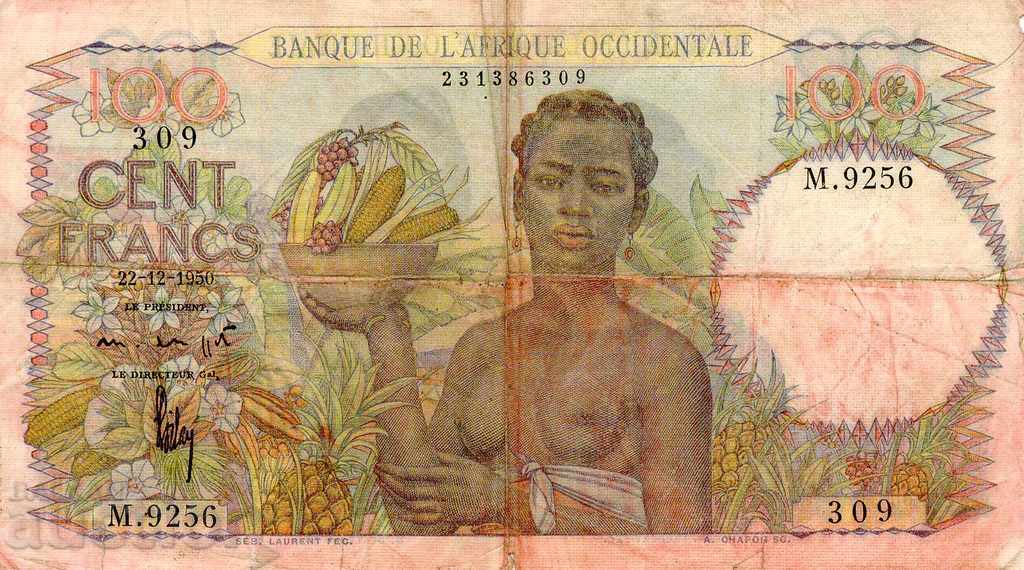 100 francs French West Africa 1950 P-40