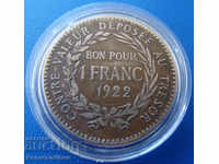 Martinique - France 1 Franc 1922 Very Rare