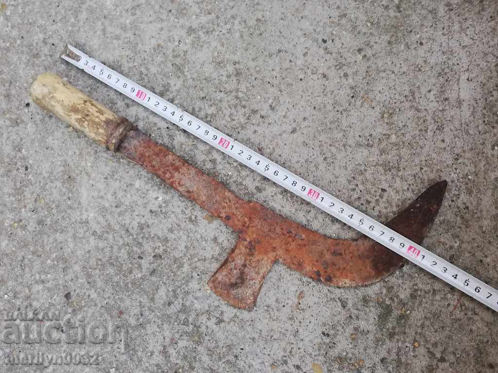 Auction Old forged knife, blade, wrought iron, knife, chopper Auction Old forged knife, blade, wrought iron, knife, chopper