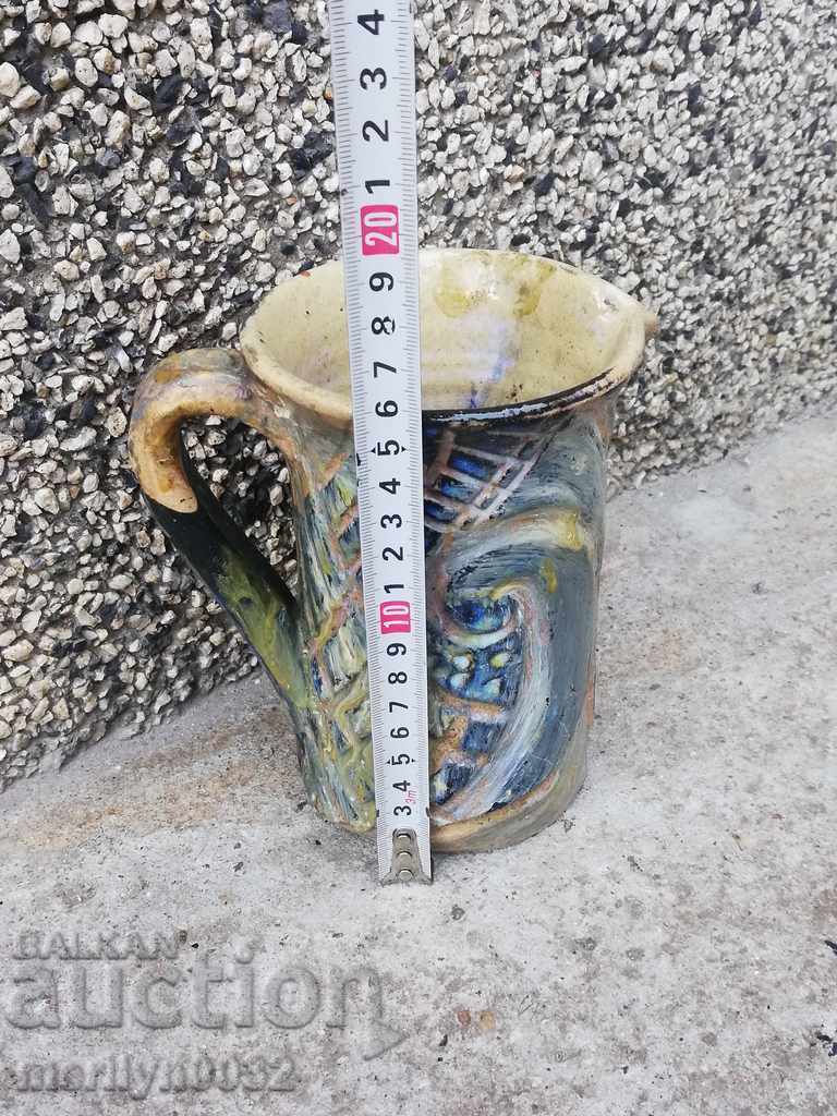 Auction  Embossed Trojan jug, ceramic, bas-relief, late 19th century