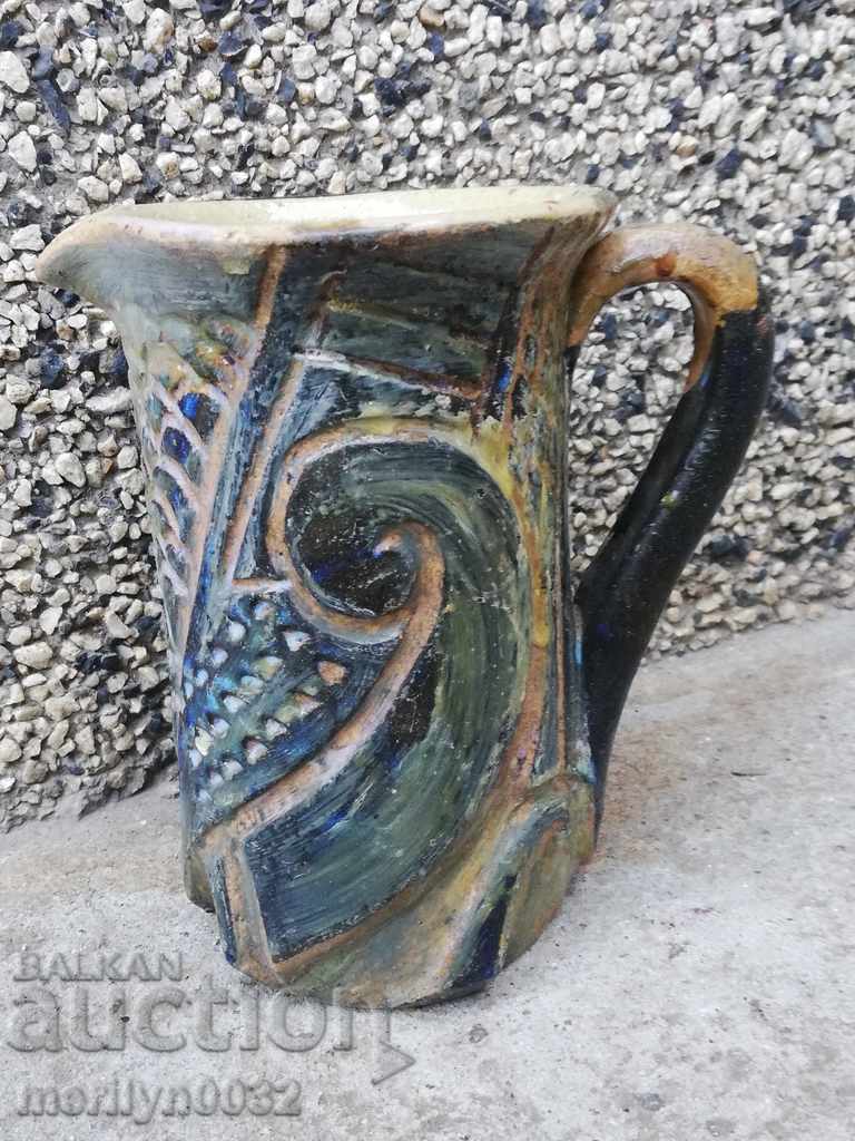 Embossed Trojan jug, ceramic, bas-relief, late 19th century - 7