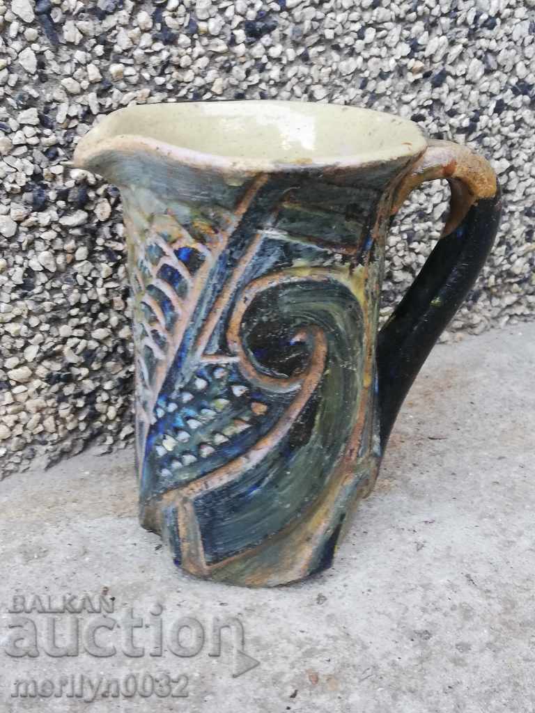 Relief Trojan jug, pottery, bas-relief, late 19th century