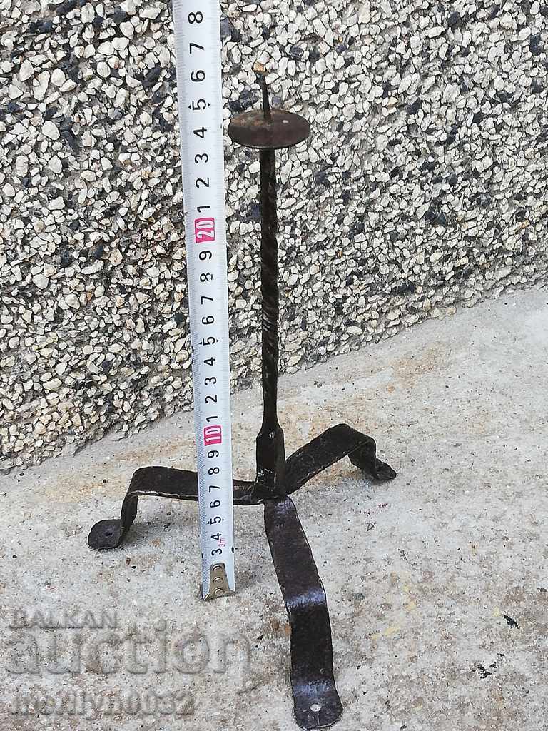 Auction Old wrought iron Bulgarian candlestick wrought iron Auction Old wrought iron Bulgarian candlestick wrought iron