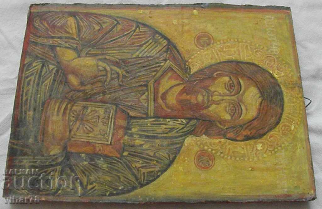 Auction icon painted on wood Auction icon painted on wood