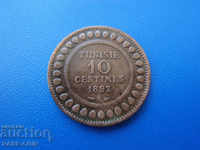 IV (95) Tunisia 10 Santim 1892
