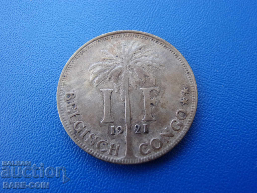 IV (121) Congo belgian 1 Franc 1921 DER BELGEN