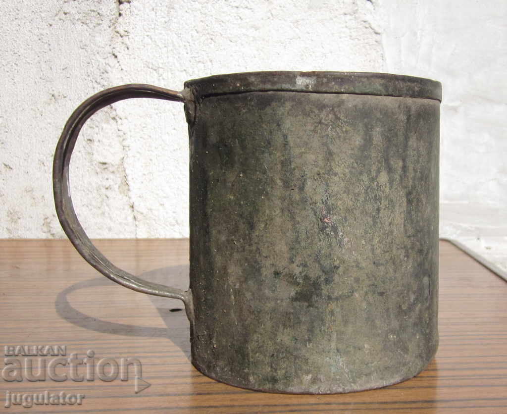 Ancient Bulgarian tin mug for beer and wine
