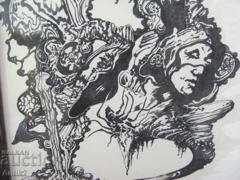 Auction Old Original Painting Abstraction Auction Old Original Painting Abstraction