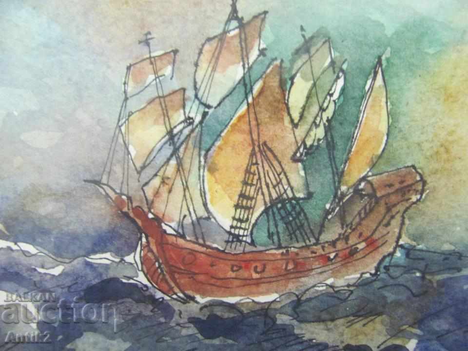 Delivery of 90s Original Watercolor and ink painting