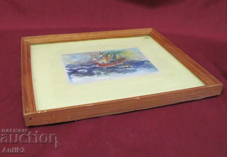 90s Original Watercolor and ink painting - 6