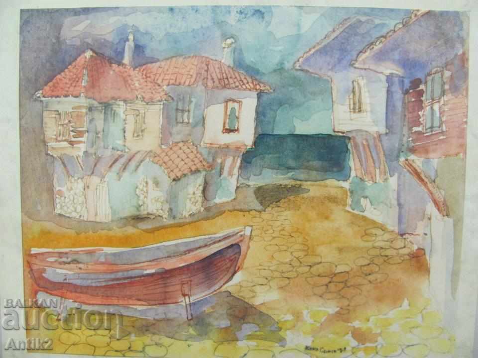 90s Original Watercolor and ink painting with price 80.00 BGN | € 40.90 90s Original Watercolor and ink painting with price 80.00 BGN | € 40.90