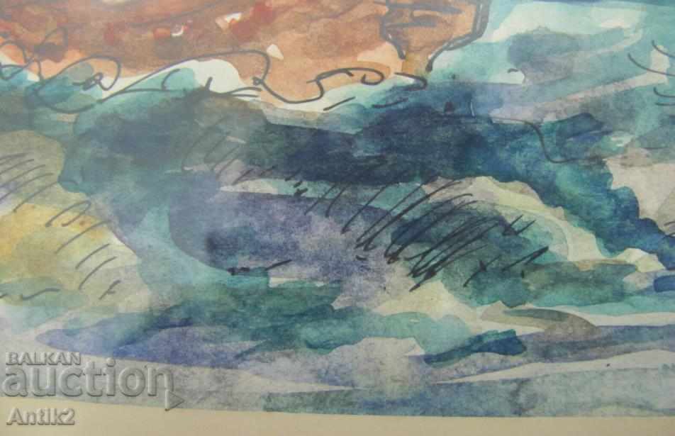 90s Original Watercolor and ink painting - 5