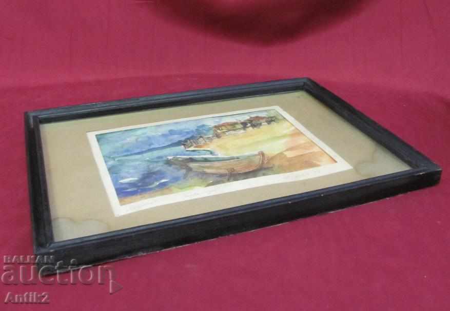 90s Original Watercolor and ink painting - 6