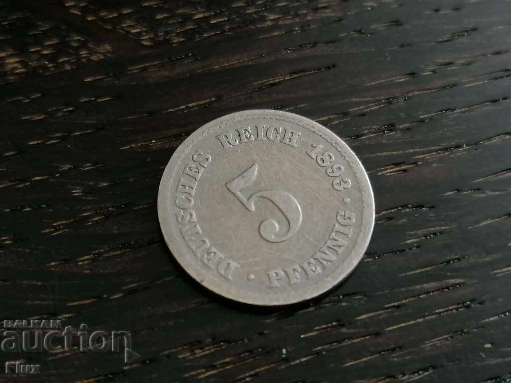 Auction Reich Coin - Germany - 5 Phenicia 1893; series A Auction Reich Coin - Germany - 5 Phenicia 1893; series A