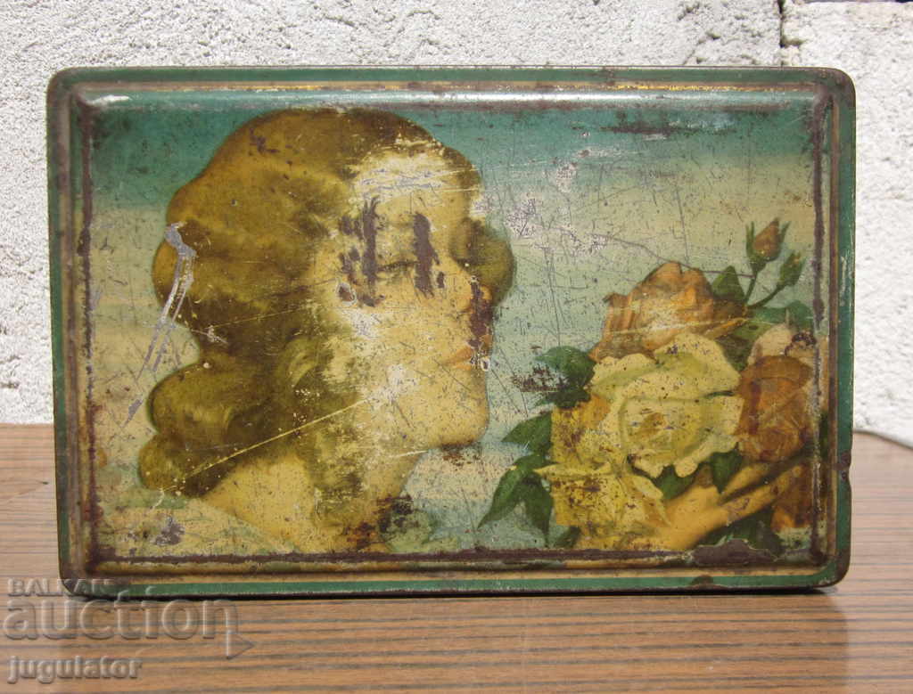 vintage German metal tin candy box