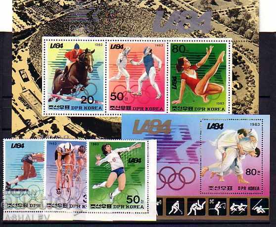 Coreea de Nord 1983 Jocuri Olimpice - Los Angeles 3v. + 2 bl