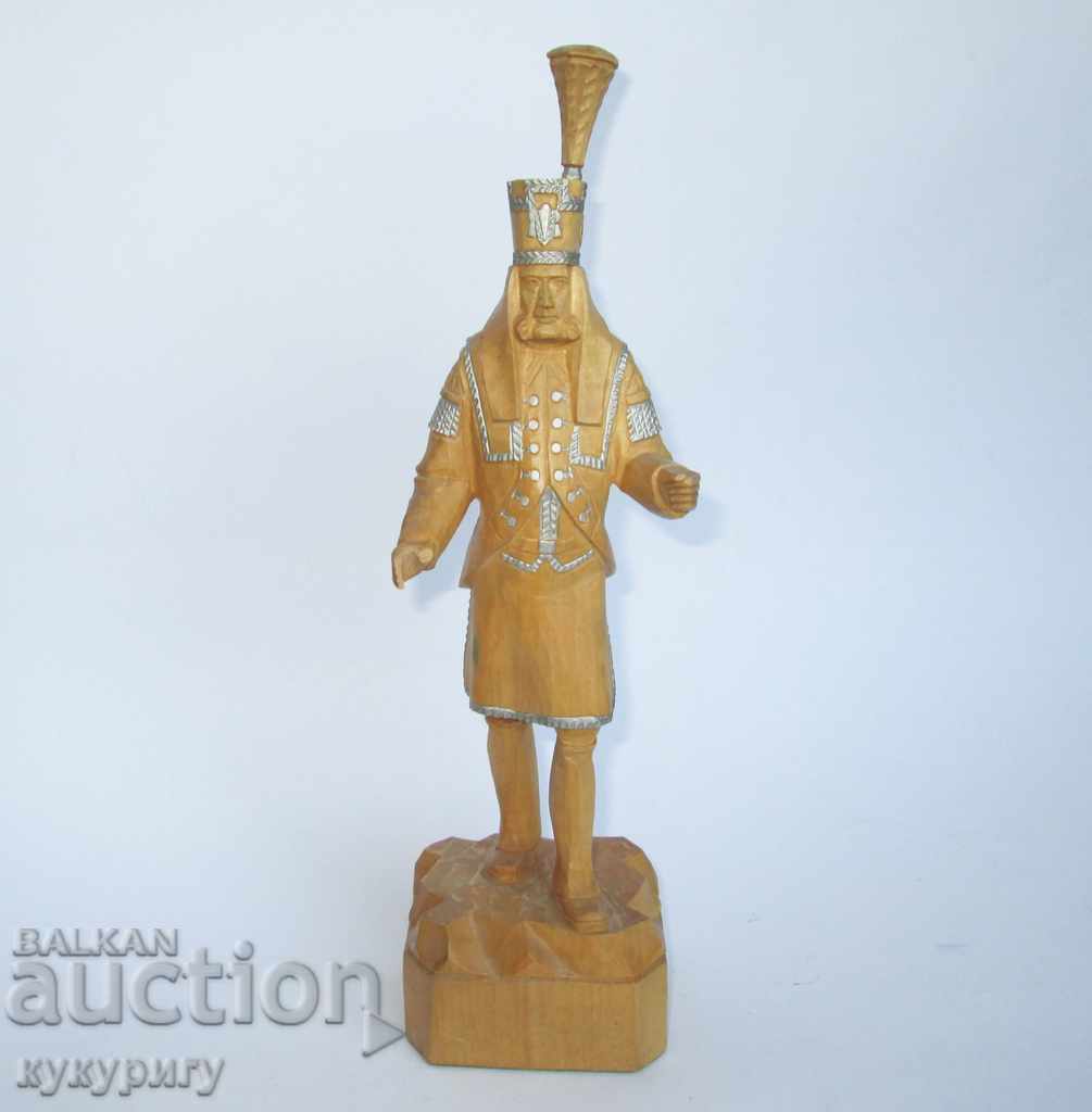 Old carved statuette wooden figure carving Germany