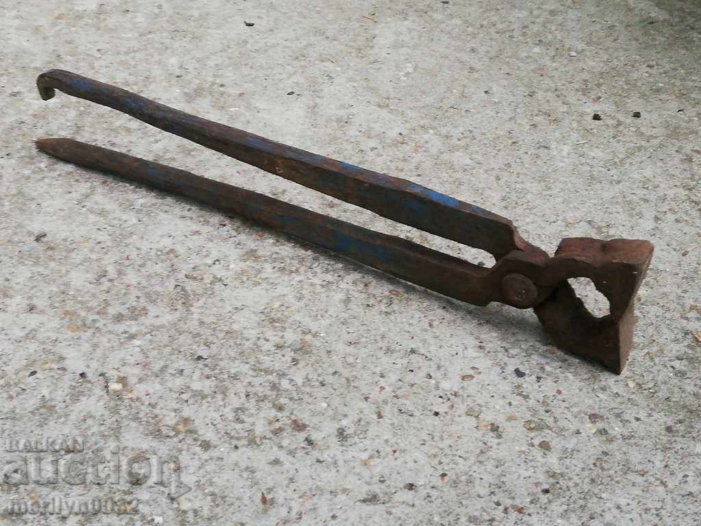 Old forging pliers, wrought iron, a keradene tool - 7