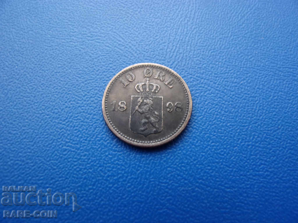 V (26)  Норвегия  10  Оре  1898  рядка монета