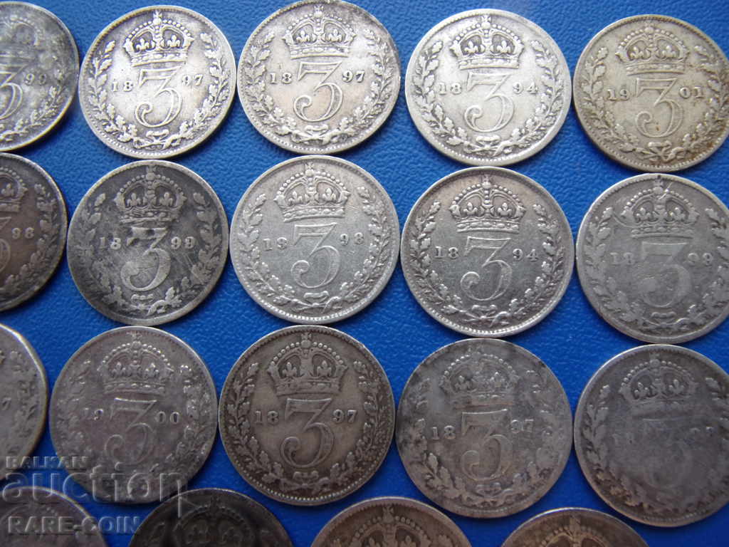 Licitație V (29) Marea Britanie 19x3 Pence 1894-1901