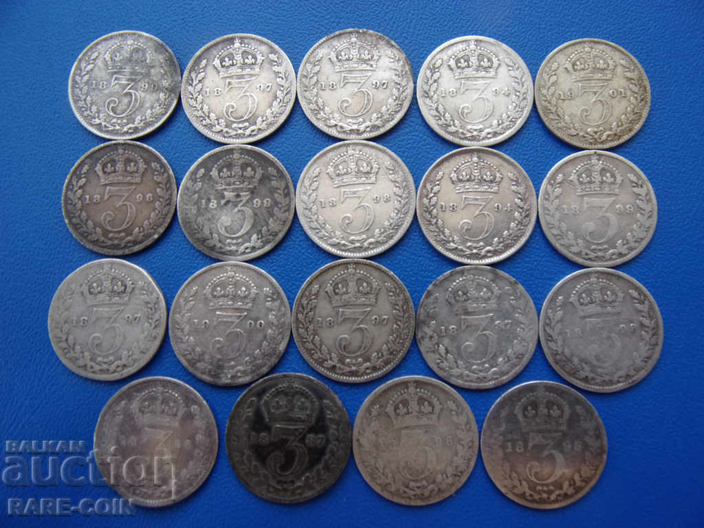 V (29) Μεγάλη Βρετανία 19x3 Pence 1894-1901
