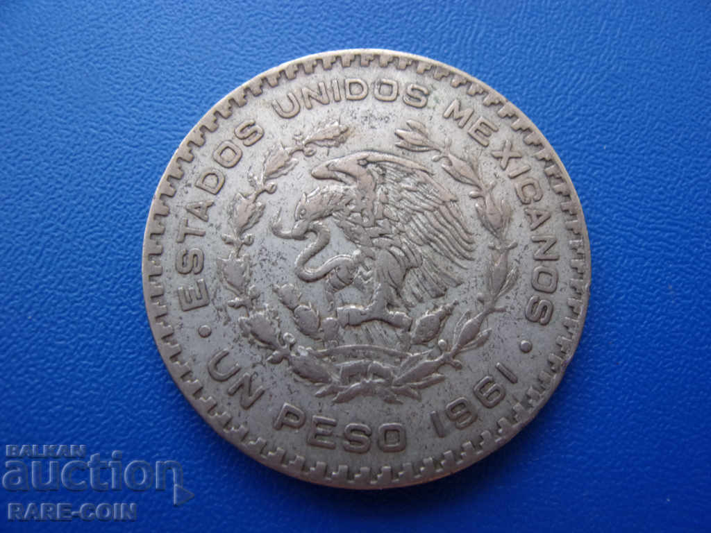 V (32) Mexico 1 Peso 1961 Large coin Silver