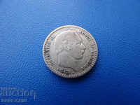 V (56)  Дания  25  Оре  1874  Рядка сребърна монета