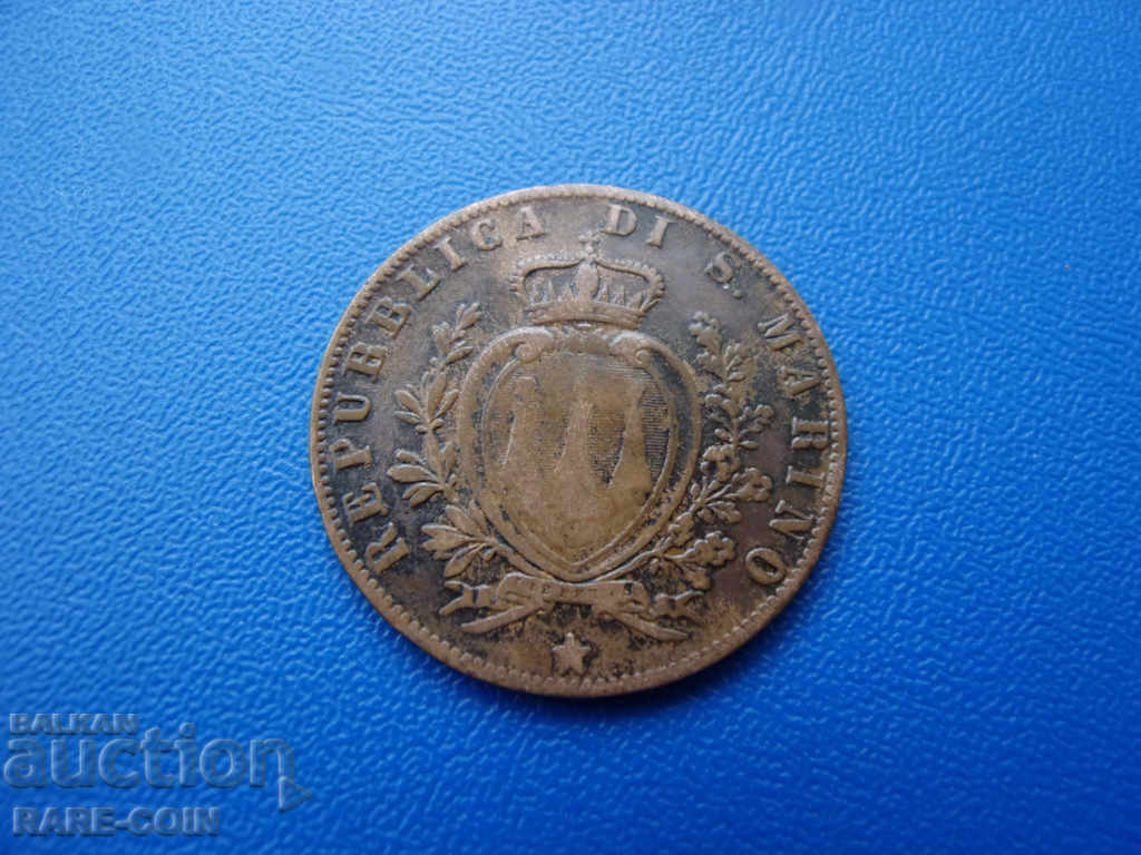 V (99) San Marino 5 Chentesimi 1894 with price € 6.14 | 12.01 BGN
